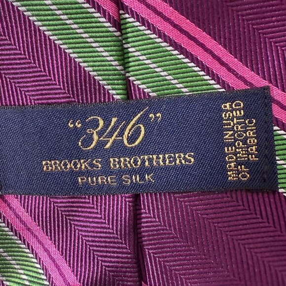 Brooks Brothers - "346" Pure Silk Striped Tie - Picture 3 of 6